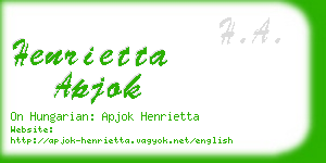 henrietta apjok business card